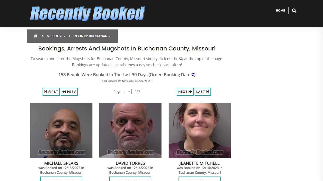 Bookings, Arrests and Mugshots in Buchanan County, Missouri